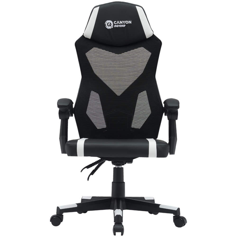 Fotel gamingowy ergonomiczny mesh Canyon MCH01 czarno-biały