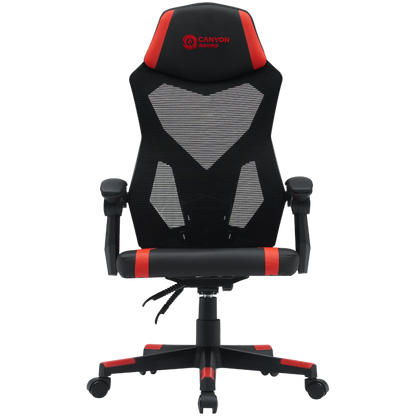 Fotel gamingowy ergonomiczny siatka mesh Canyon MCH01 czarno-czerwony