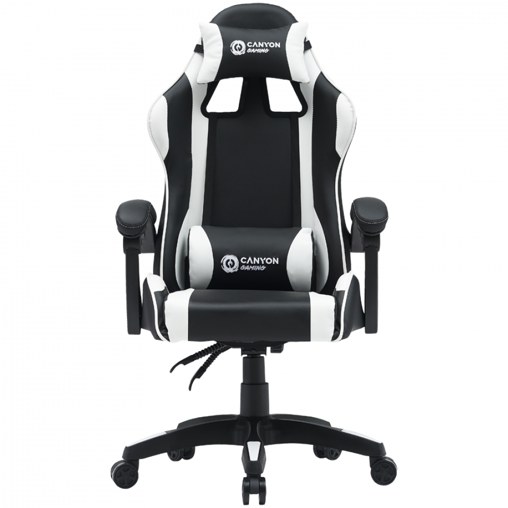 Fotel gamingowy ergonomiczny czarno-biały Canyon SGCH2 czarny-biały