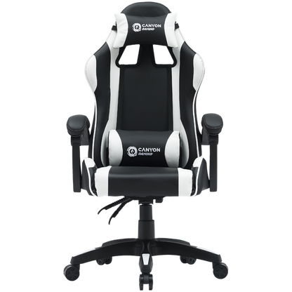 Fotel gamingowy ergonomiczny czarno-biały Canyon SGCH2 czarny-biały