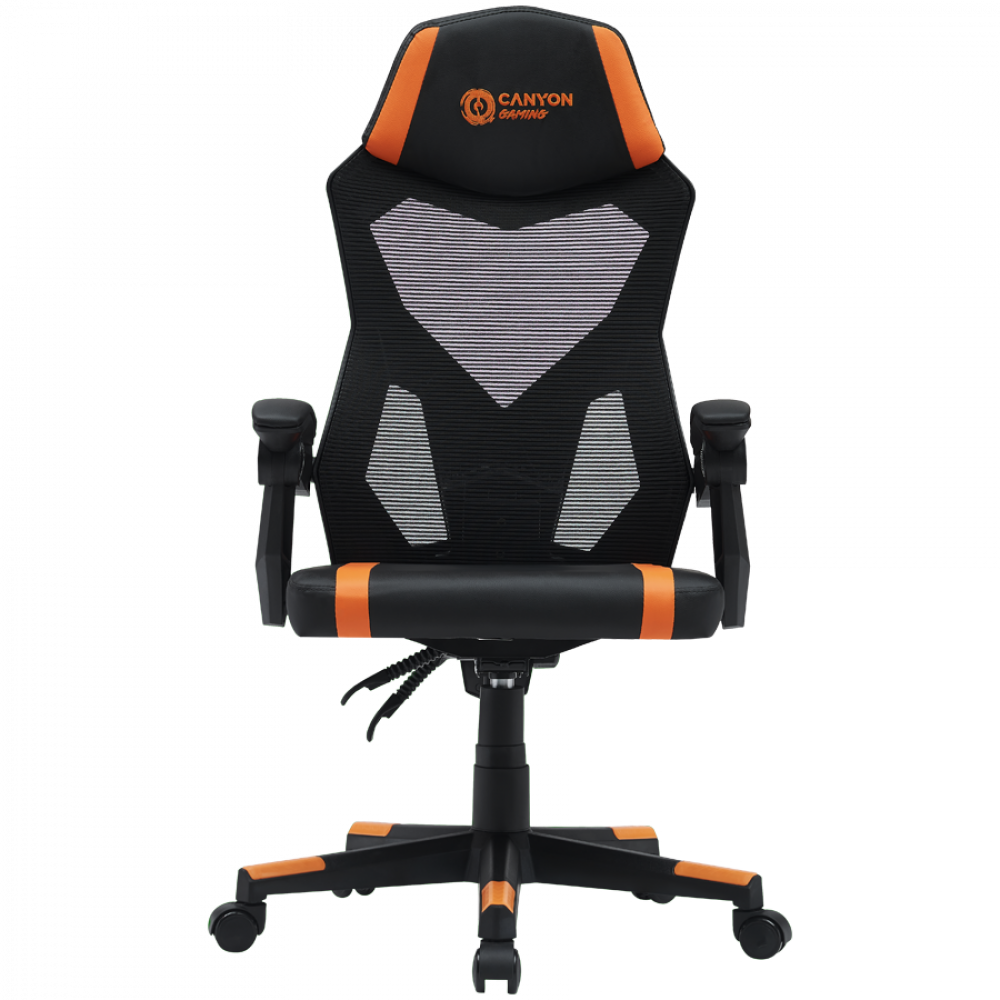 Fotel gamingowy ergonomiczny siatka mesh Canyon MCH01 pomarańczowy