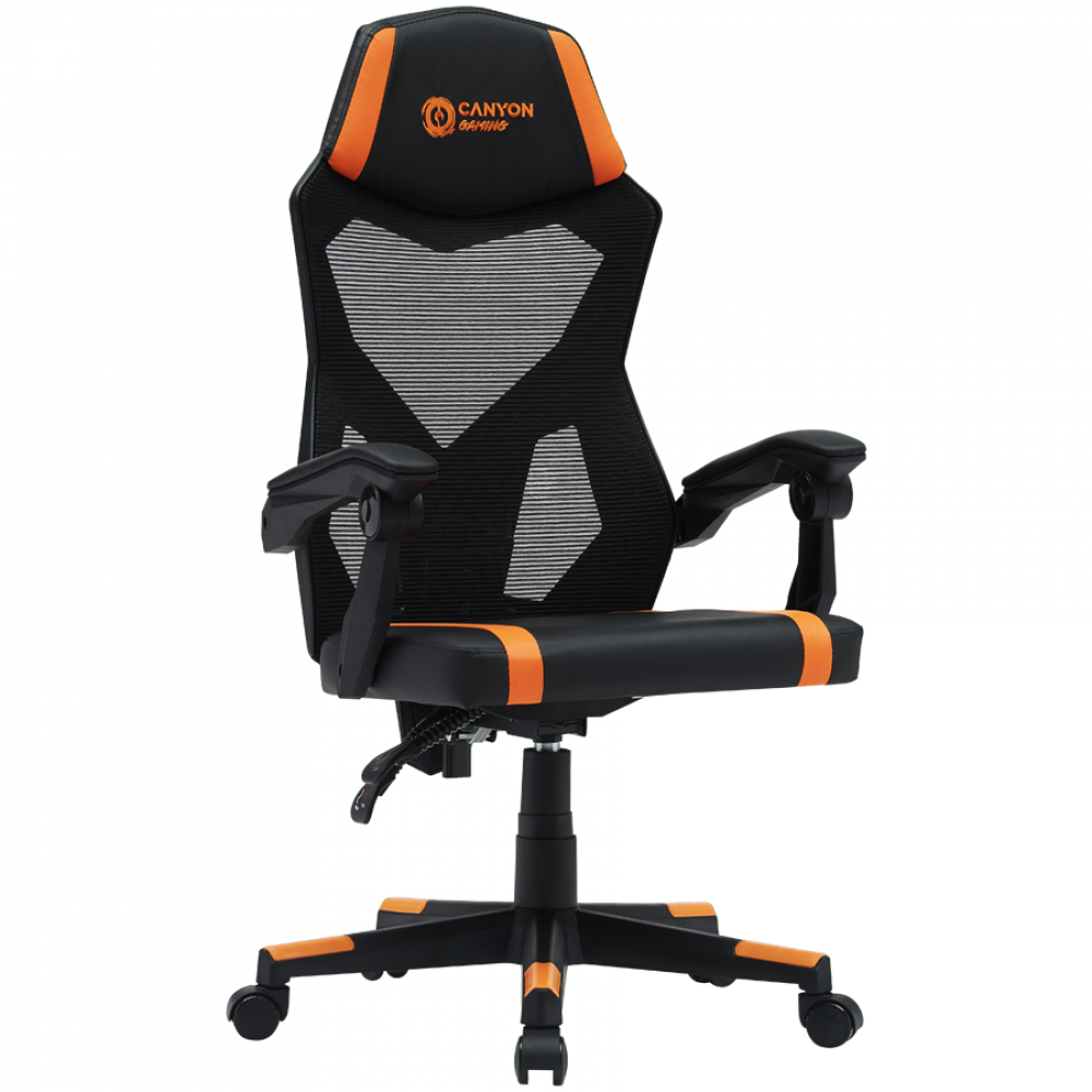 Fotel gamingowy ergonomiczny siatka mesh Canyon MCH01 pomarańczowy