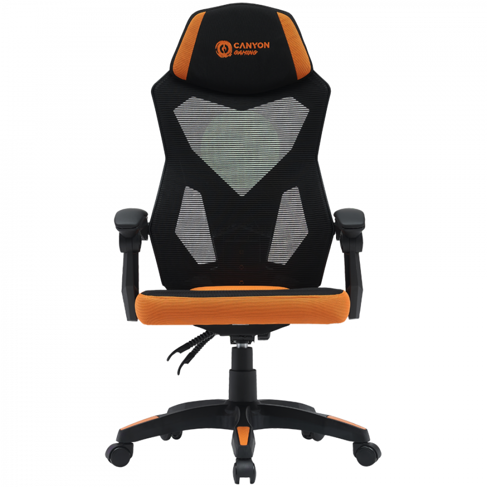 Fotel gamingowy ergonomiczny siatka mesh Canyon MCH02 pomarańczowy