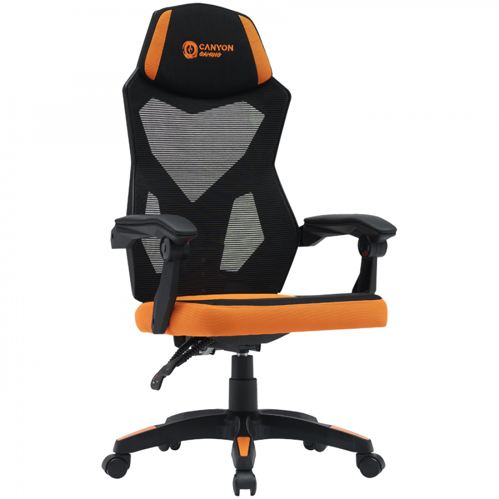 Fotel gamingowy ergonomiczny siatka mesh Canyon MCH02 pomarańczowy