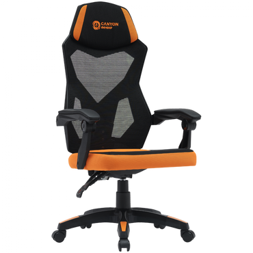 Fotel gamingowy ergonomiczny siatka mesh Canyon MCH02 pomarańczowy