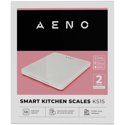 Küchenwaage Smart Bluetooth 5 kg Aeno KS1S Kunststoff, Glas