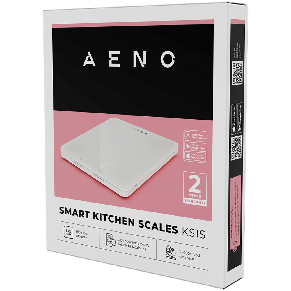 Küchenwaage Smart Bluetooth 5 kg Aeno KS1S Kunststoff, Glas
