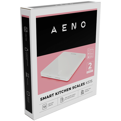 Küchenwaage Smart Bluetooth 5 kg Aeno KS1S Kunststoff, Glas