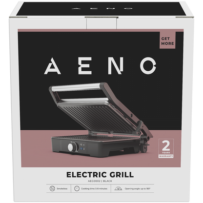 Grill elektryczny 2000W z regulacją temperatury Aeno EG2 czarny
