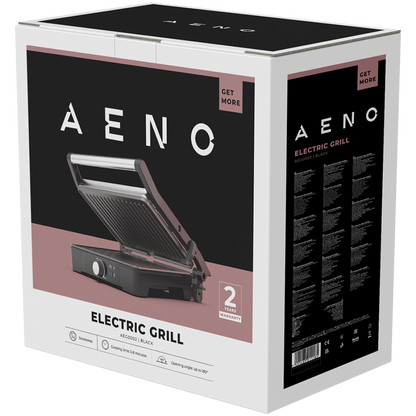 Grill elektryczny 2000W z regulacją temperatury Aeno EG2 czarny