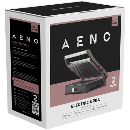 Grill elektryczny 2000W z regulacją temperatury Aeno EG2 czarny