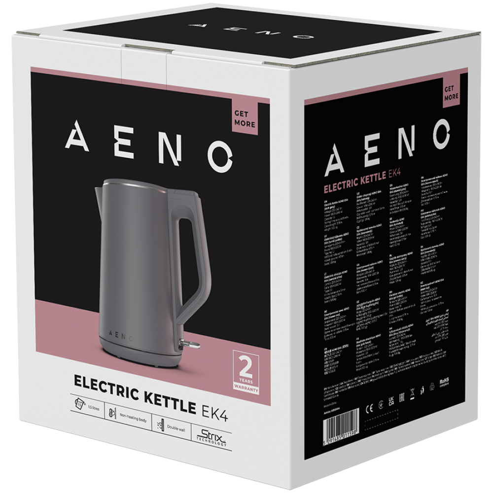 Czajnik elektryczny 1,5 l Aeno EK4 ciemny szary
