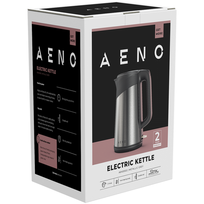Czajnik elektryczny 1,7 l metaliczny Aeno EK3 szary