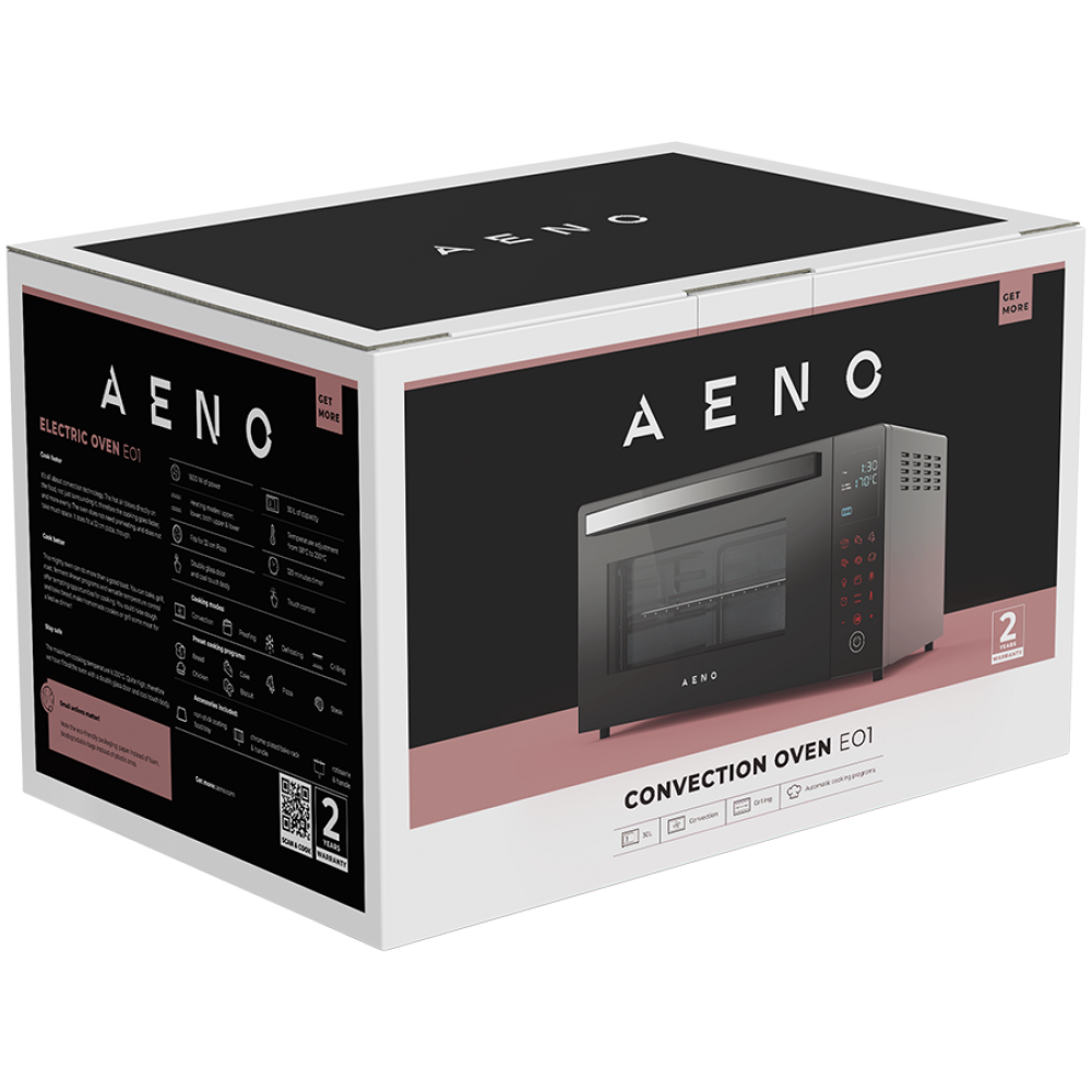 Aeno EO1 1000W Elektrobackofen Schwarz