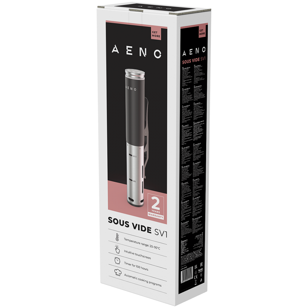 Sous Vide Aeno SV1 95°C 100h 4 programy LCD IPX7 czarno srebrny