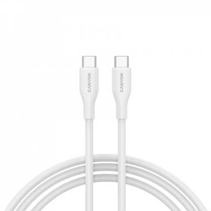 Kabel silikonowy USB-C - USB-C 60W 1m do ładowania Canyon CC60SC10 biały