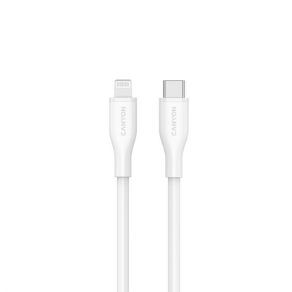 Kabel C-L 60W MFI 1m silikonowy Canyon CLNM60 biały