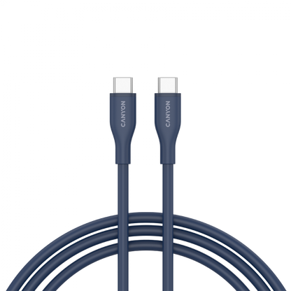 Kabel USB-C - USB-C 60W 1m silikonowy Canyon CC60SC10 granatowy