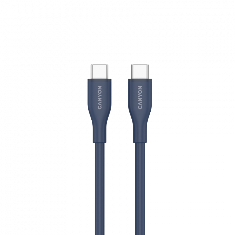 Kabel USB-C - USB-C 60W 1m silikonowy Canyon CC60SC10 granatowy