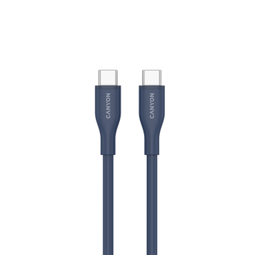 Kabel USB-C - USB-C 60W 1m silikonowy Canyon CC60SC10 granatowy