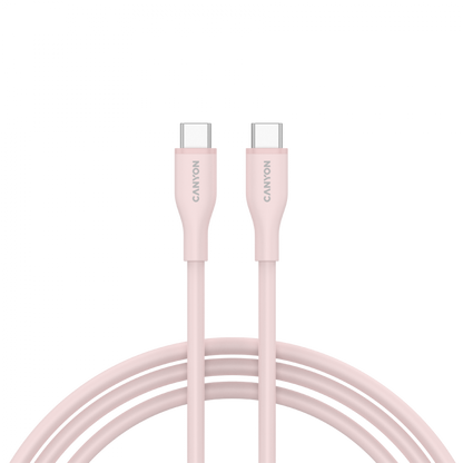 Kabel USB-C - USB-C 60W 1m silikonowy Canyon CC60SC10 różowo-piaskowy