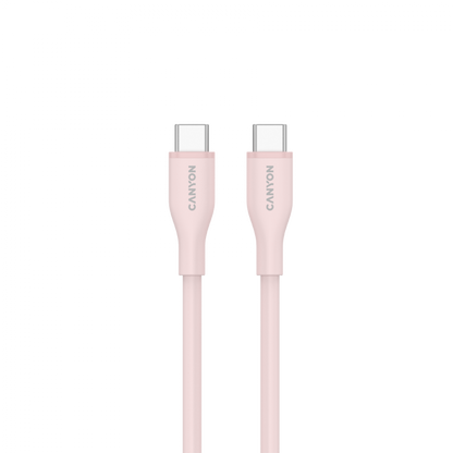 Kabel USB-C - USB-C 60W 1m silikonowy Canyon CC60SC10 różowo-piaskowy