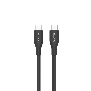 Kabel silikonowy USB-C - USB-C 60W 1m do ładowania Canyon CC60SC10 czarny