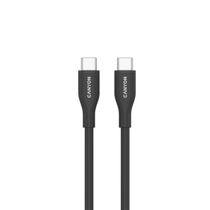 Kabel silikonowy USB-C - USB-C 60W 1m do ładowania Canyon CC60SC10 czarny