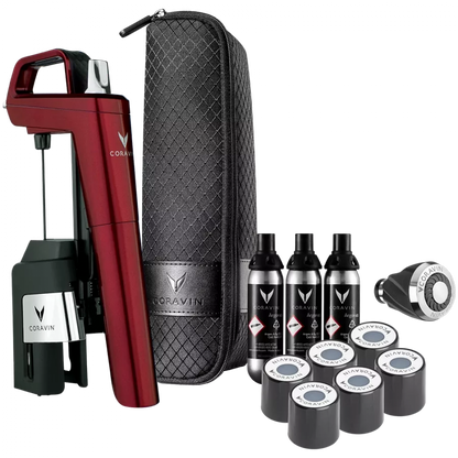 CORAVIN Timeless Six Plus System do przechowywania wina Burgundowy