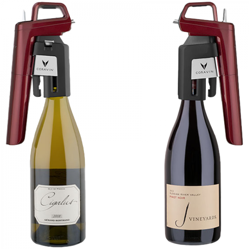 CORAVIN Timeless Six Plus System do przechowywania wina Burgundowy