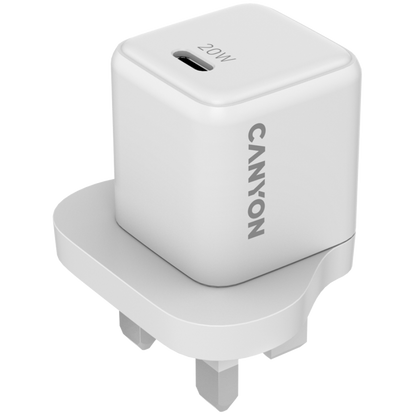 Ładowarka sieciowa 20W GaN 1xPD UK Canyon CU20C biała