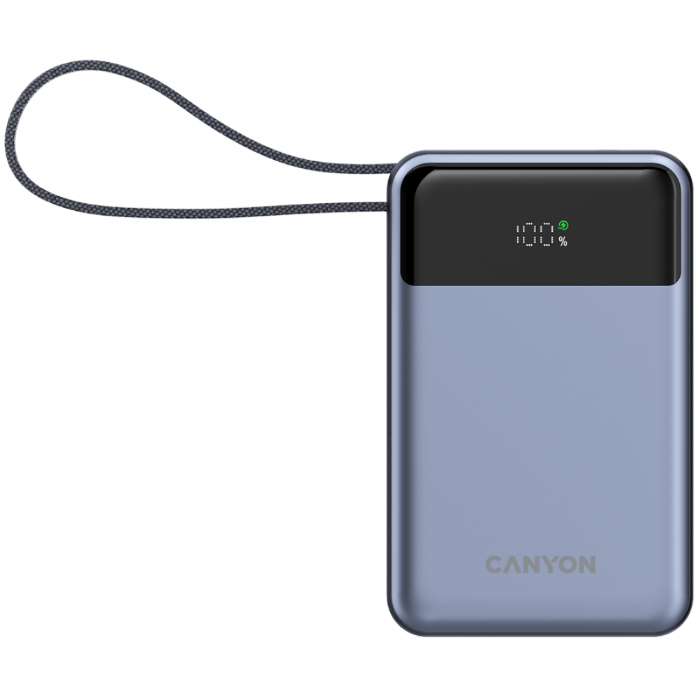 Power bank 20000 mAh PD 65W with cable Canyon OnPower 600 graphite