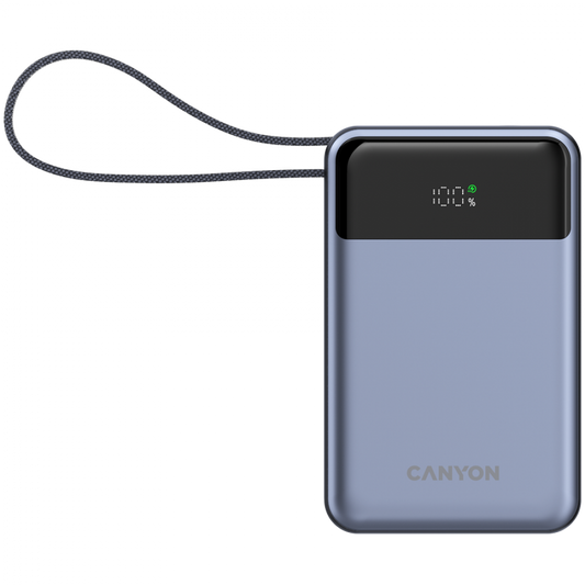 Powerbank 20000 mAh PD 65W z kablem Canyon OnPower 600 grafitowy