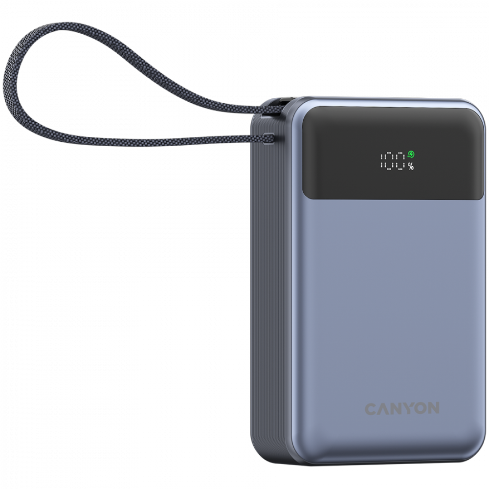Power bank 20000 mAh PD 65W with cable Canyon OnPower 600 graphite