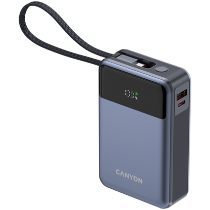 Power bank 20000 mAh PD 65W with cable Canyon OnPower 600 graphite