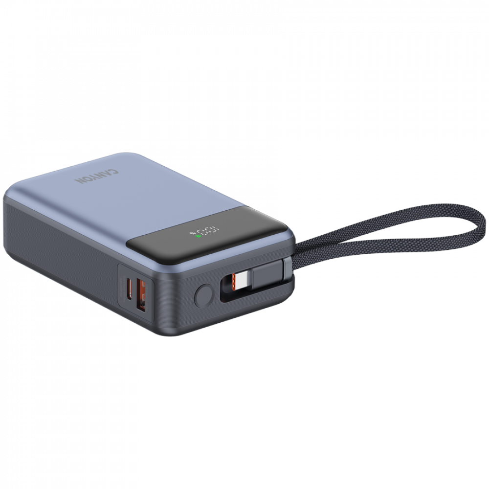 Power bank 20000 mAh PD 65W with cable Canyon OnPower 600 graphite