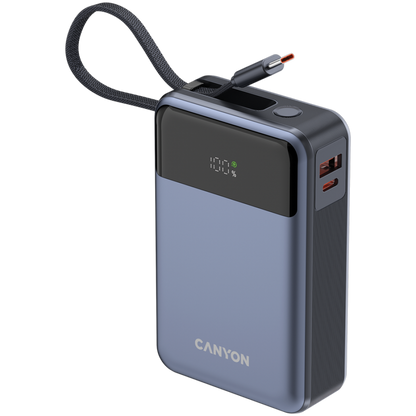 Power bank 20000 mAh PD 65W with cable Canyon OnPower 600 graphite