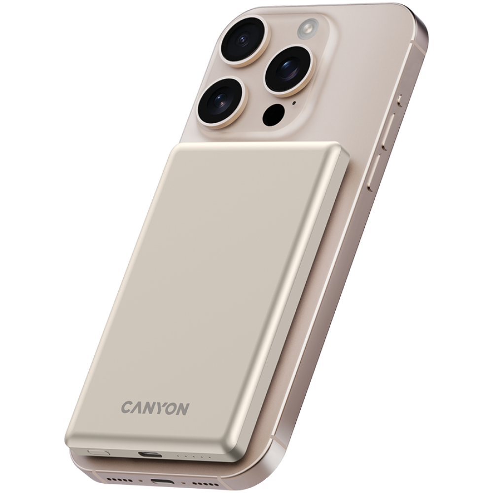 Powerbank Magsafe 5000 mAh PD20W slim Canyon OnPower 505 beige