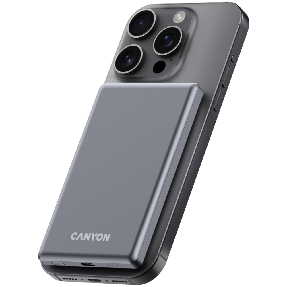 Powerbank Magsafe 5000 mAh PD 20W slim Canyon OnPower 505 Graphit