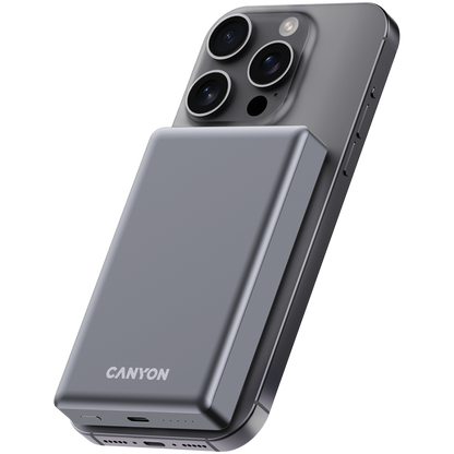 Powerbank 10000 mAh PD20W slim Magsafe Canyon OnPower 510 szary