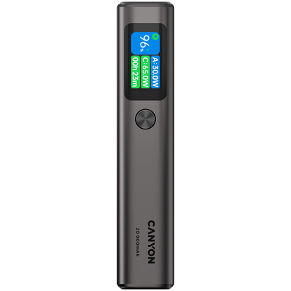 Powerbank 20000 mAh PD 130W mit Display Canyon OnPower 230 graphit