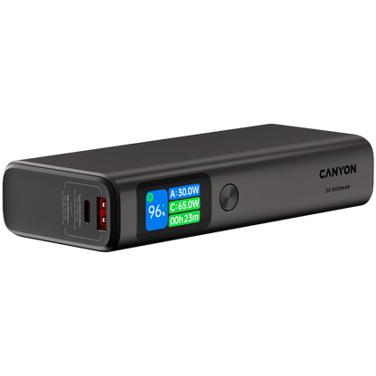 Powerbank 20000 mAh PD 130W mit Display Canyon OnPower 230 graphit
