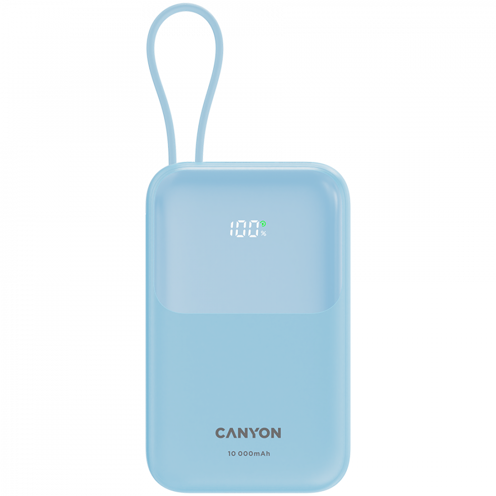 Powerbank 10000 mAh PD 22.5W mit Kabel Canyon OnPower 101 blau