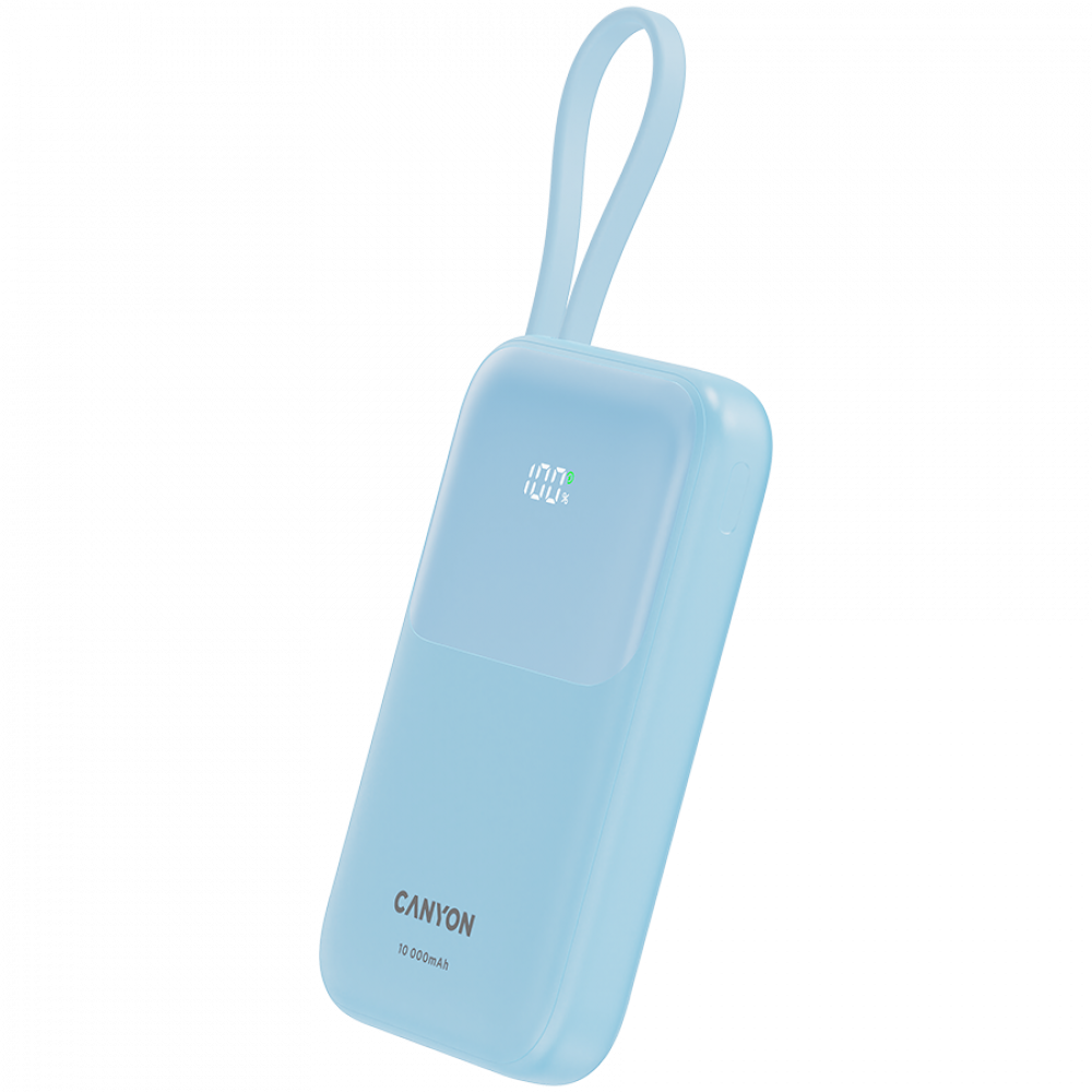 Powerbank 10000 mAh PD 22.5W mit Kabel Canyon OnPower 101 blau