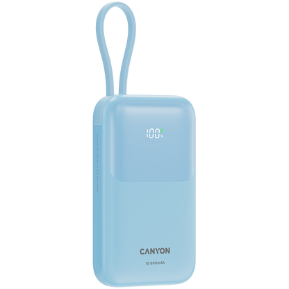 Powerbank 10000 mAh PD 22.5W mit Kabel Canyon OnPower 101 blau