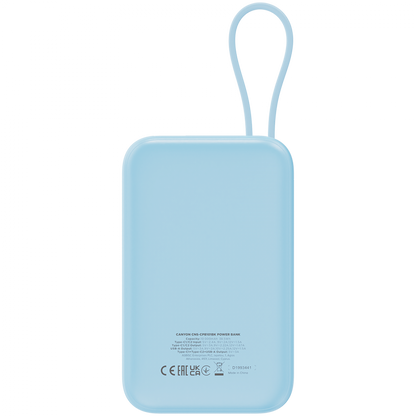 Powerbank 10000 mAh PD 22.5W mit Kabel Canyon OnPower 101 blau
