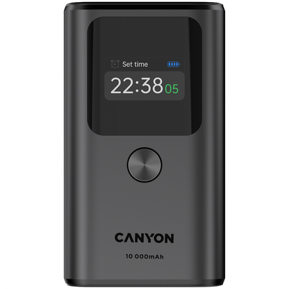 Powerbank 10000 mAh PD 30W TFT tragbar Canyon OnPower 130 Graphit