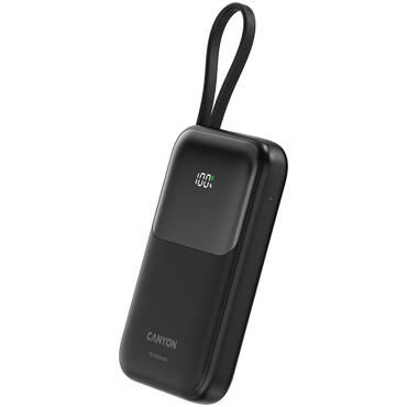 Powerbank 10000 mAh PD 22.5W mit Kabel Canyon OnPower 101 schwarz
