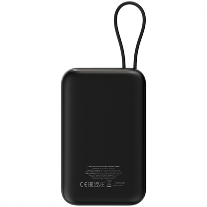 Powerbank 10000 mAh PD 22.5W mit Kabel Canyon OnPower 101 schwarz