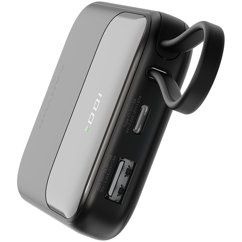 Powerbank 10000 mAh PD 22.5W mit Kabel Canyon OnPower 101 schwarz